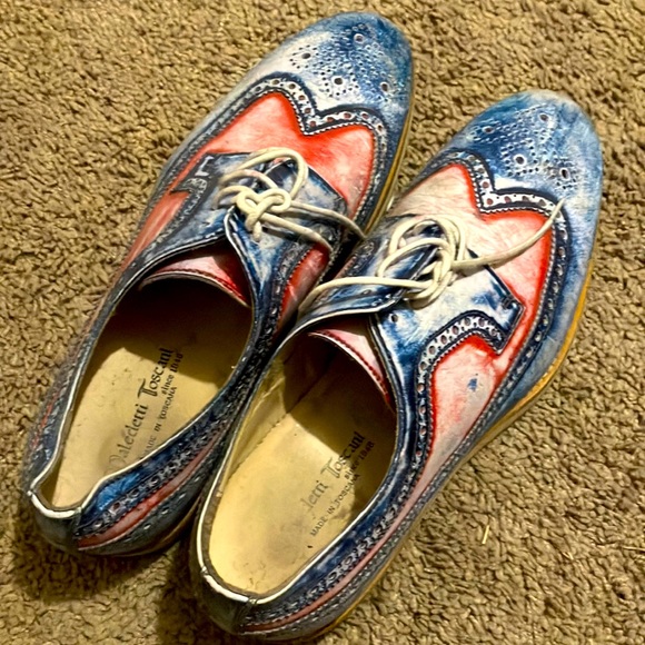 Maledetti Toscani Italian handmade brogue shoes Italy 42 patriotic colors - Picture 1 of 7
